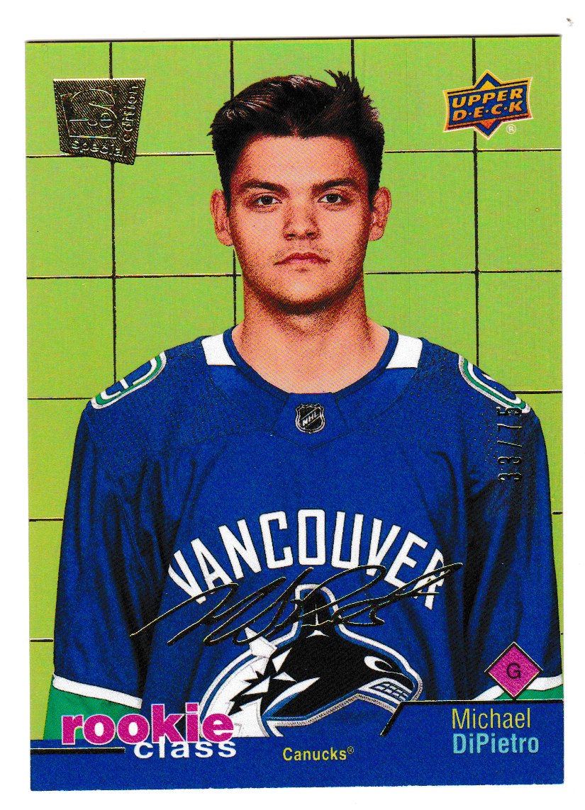 2020-21 UD Rookie Class SE Gold #RC19 Michael DiPietro 33/75 (image for) 2020-21 UD Rookie Class SE Gold #RC19 Michael DiPietro 33/75